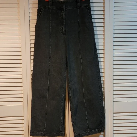 High rise, wide leg, Rachel Comey Elio denim trousers in washed black - Picture 5 of 10